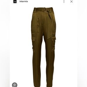 Intermix Satin Belted Cargo Pants